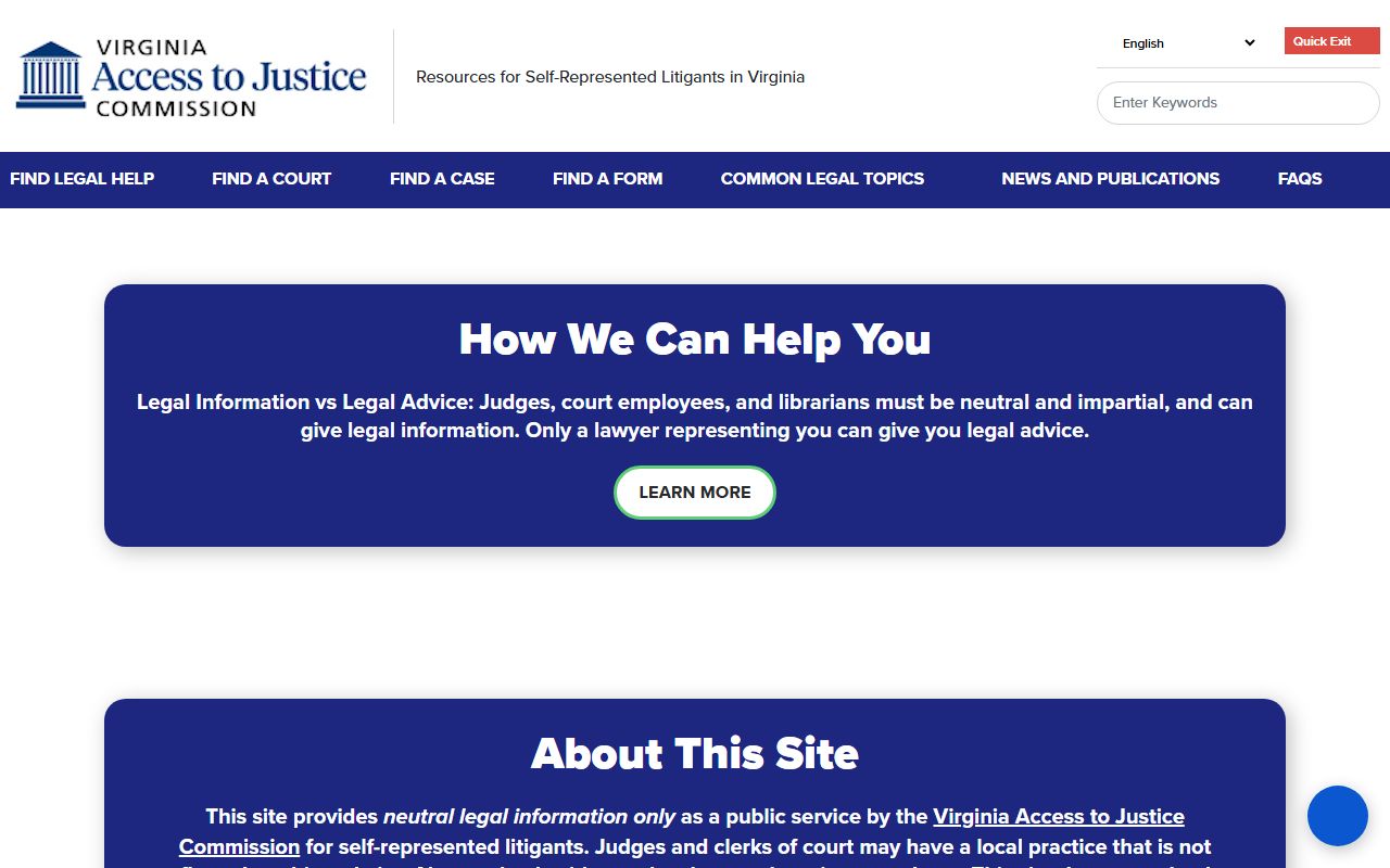 Virginia court self-help topics for Chesterfield County court records