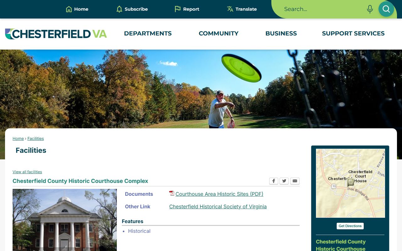 Chesterfield County historic courthouse complex and court records site