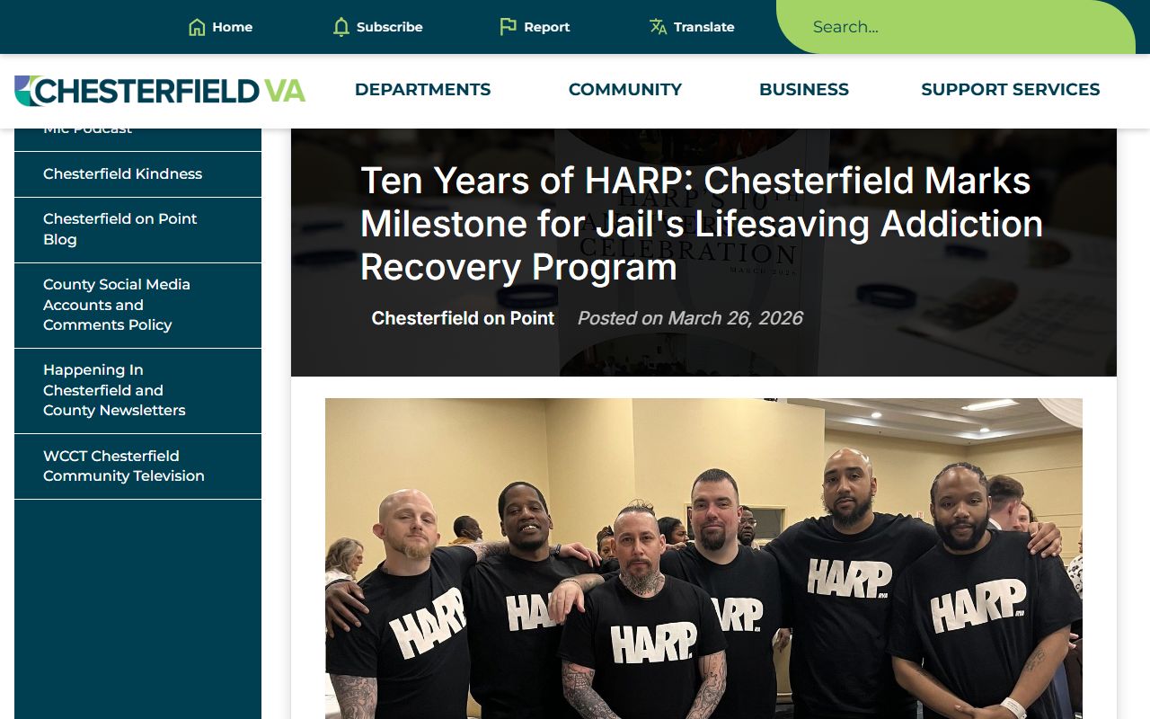Chesterfield County HARP jail recovery program tied to released inmates