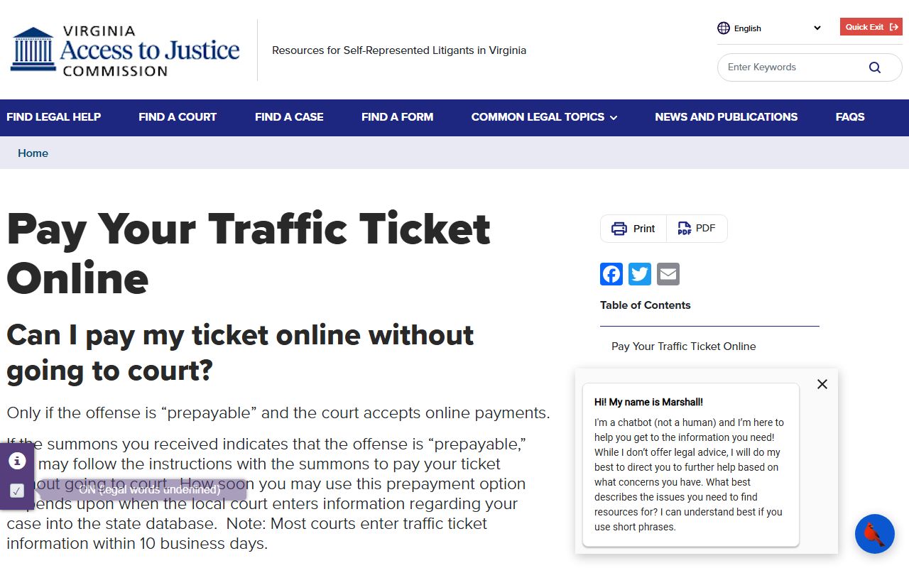 Virginia protective orders self-help page related to Chesterfield County warrants